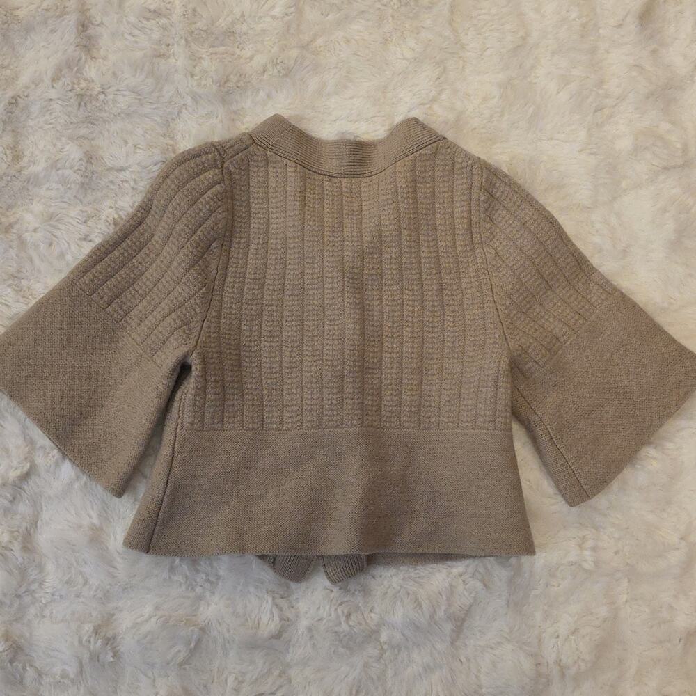 Banana Republic Tan Beige 100% Wool Button-Up Jacket Womens M 2009 Clean Simple - Picture 5 of 9